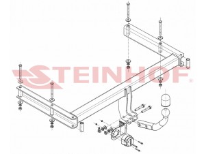 Фаркоп для Audi A4 B8 седан/универсал, в т.ч. Quattro, в т.ч. S-Line 2007-2015, Audi A5 2007-2015 условно-съемное крепление шара №A-074