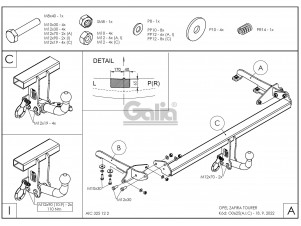 ТСУ Фаркоп оцинкованный Galia шар A для Opel Zafira Tourer C № O062A