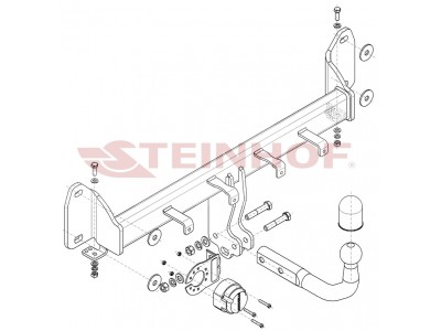 Фаркоп для BMW X3 F25 (также xDrive) 2010-2017, BMW X3 G01 2017-2024, BMW X4 F26 2014-2018, BMW X4 G02 2018-н.в. условно-съемное крепление шара