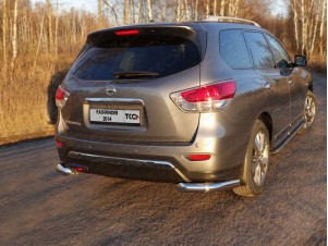 Защита заднего бампера уголки 76 мм для Nissan Pathfinder № NISPAT14-20