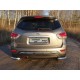 Защита заднего бампера уголки 76 мм ТСС для Nissan Pathfinder 2014-2021