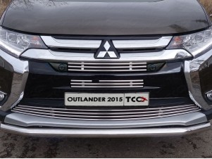 Решётка радиатора верхняя 12 мм с парктроником для Mitsubishi Outlander № MITOUT15-34