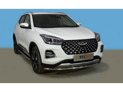 Защита передняя нижняя 42,4 мм ТСС для Chery Tiggo 4 Pro 2020 – н.в.