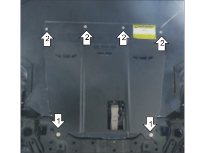 Усиленная защита картера двигателя, КПП (2 мм, сталь) для Kia Optima 2016-2020, Hyundai Sonata VII седан 2017-2019 (взамен арт. 61010)