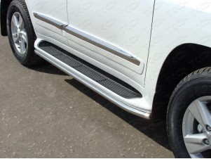 Защита штатных порогов  42 мм (аналог Lexus LX570) для Toyota Land Cruiser 200 № TOYLC20012-11