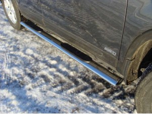 Пороги труба овальная с накладками 120х60 мм для Kia Sorento № KIASOR12-04