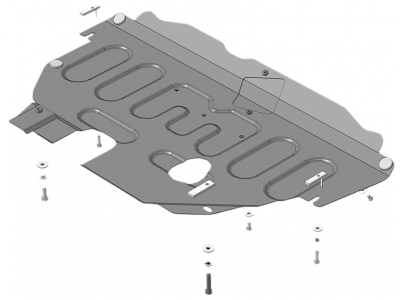 Усиленная защита картера двигателя, КПП (2 мм, сталь) для Ford S-MAX 2006-2015, Ford Mondeo IV седан/универсал/хетчбек 2007-2015, Ford Galaxy 2006-2015