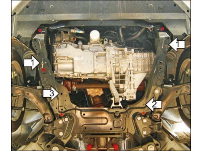 Усиленная защита картера двигателя, КПП (2 мм, сталь) для Ford S-MAX 2006-2015, Ford Mondeo IV седан/универсал/хетчбек 2007-2015, Ford Galaxy 2006-2015