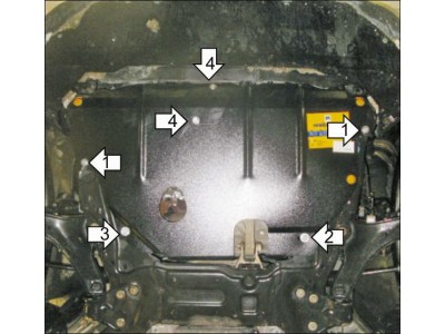Усиленная защита картера двигателя, КПП (2 мм, сталь) для Ford S-MAX 2006-2015, Ford Mondeo IV седан/универсал/хетчбек 2007-2015, Ford Galaxy 2006-2015