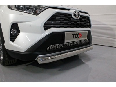 Защита передняя овальная 75х42 мм для Toyota RAV4 2019-2021