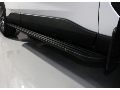 Пороги алюминиевые Slim Line чёрные для Toyota RAV4 2019-2021