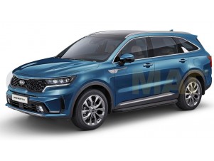 Пороги алюминиевые Rival Premium Black для Kia Sorento № A180ALB.2806.1