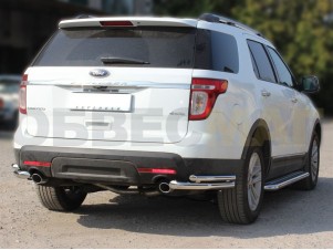 Защита задняя уголки двойные 60-43 мм для Ford Explorer Sport № FE2013S_3.1