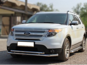 Защита передняя двойная 60-53 мм для Ford Explorer № FE2013_1.1