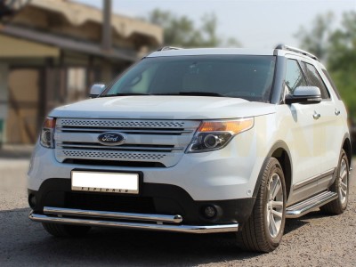 Защита передняя двойная 60-53 мм для Ford Explorer 2011-2015