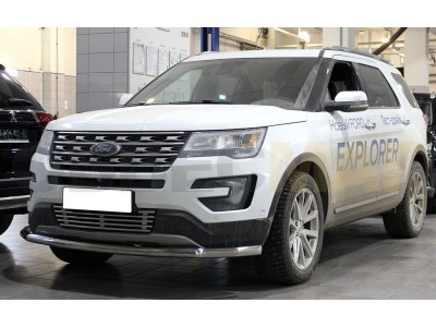 Защита переднего бампера 60 мм с подгибами для Ford Explorer 2015-2017
