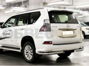 Защита задняя уголки двойные 76-43 мм для Lexus GX460 № GX13_3