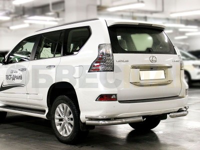 Защита задняя уголки двойные 76-43 мм для Lexus GX460 2014-2019