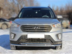Защита передняя двойная 53-43 мм с подгибами для Hyundai Creta № HCR16_1.1