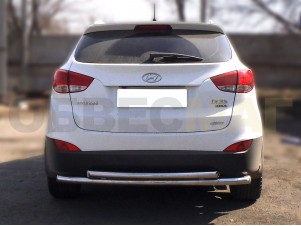 Защита заднего бампера двойная 60-60 мм для Hyundai ix-35 № HIX35_6