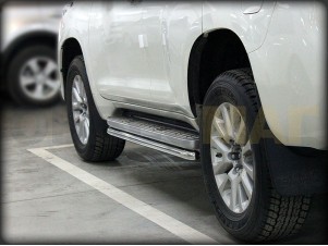 Защита штатного порога 53 мм под порог для Toyota Land Cruiser Prado 150 № LCPR13_2