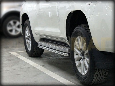 Защита штатного порога 53 мм под порог Технотек для Toyota Land Cruiser Prado 150 2013-2017
