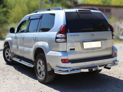 Защита штатного порога 43 мм Технотек для Toyota Land Cruiser Prado 120 2002-2009