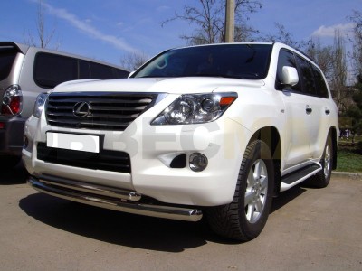 Защита передняя двойная 76-60 мм для Lexus LX-570 2012-2015