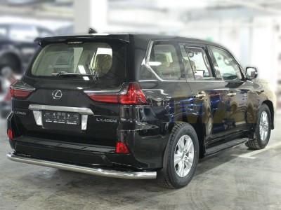 Защита заднего бампера большая 76 мм для Lexus LX-570/450d 2015-2021