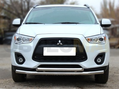 Защита передняя двойная 60-53 мм для Mitsubishi ASX 2010-2016