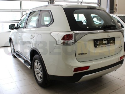 Пороги труба с накладками 76 мм Технотек для Mitsubishi Outlander 2012-2014 MOUS2012_2.1