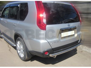 Пороги с площадкой алюминиевый лист 43 мм для Nissan X-Trail T31 № NXT2010 3
