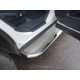 Пороги овал с площадкой нержавеющий лист 75х42 мм ТСС для Toyota Highlander 2014-2016