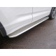 Пороги овал с площадкой нержавеющий лист 75х42 мм ТСС для Toyota Highlander 2014-2016