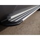 Пороги алюминиевые Slim Line Silver ТСС для Audi Q3 2011-2018