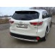 Защита заднего бампера овальная 75х42 мм ТСС для Toyota Highlander 2014-2016