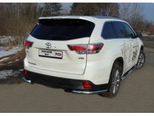 Защита заднего бампера уголки 60 мм для Toyota Highlander № TOYHIGHL14-17