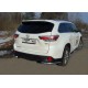 Защита заднего бампера уголки 60 мм ТСС для Toyota Highlander 2014-2016