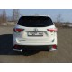 Защита заднего бампера уголки 60 мм ТСС для Toyota Highlander 2014-2016