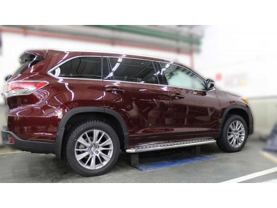 Пороги с листом d-53 для Toyota Highlander 2014-2016