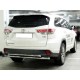 Защита заднего бампера радиусная двойная d-60+53 для Toyota Highlander 2014-2016