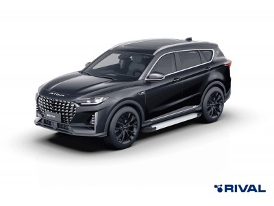 Пороги на автомобиль "Silver"  Rival для Jetour X70 Plus, 2023-н.в., 180 см, 2 шт., алюминий