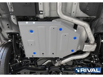 Защита бака + комплект крепежа, Rival, Алюминий, Jetour X90 Plus, V-1.6, Робот, передний, 2023-н.в.; Jetour Dashing, V-1.5, Робот, передний, 2023-н.в.; Jetour X70 Plus 2023-н.в.
