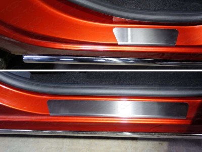 Накладки на пороги лист шлифованный ТСС для Lada XRay 2016-2021