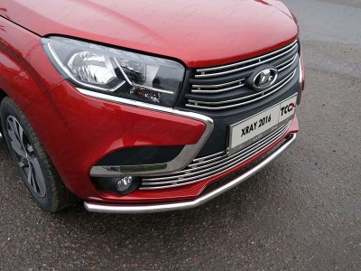 Защита переднего бампера 42 мм ТСС для Lada XRay 2016-2021