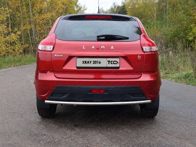 Защита заднего бампера 42 мм ТСС для Lada XRay 2016-2021