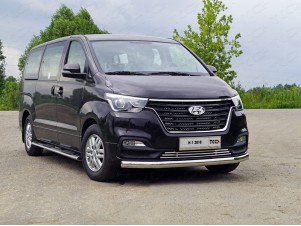 Защита передняя овальная 75х42 мм для Hyundai H-1 Starex № HYUNH118-17