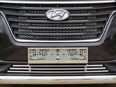 Накладка решетки радиатора 16 мм ТСС для Hyundai H-1 Starex 2019-2021