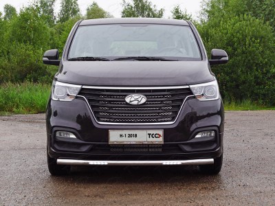 Защита переднего бампера с ДХО 60 мм ТСС для Hyundai H-1 Starex 2019-2021