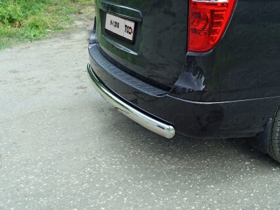 Защита задняя овальная 75х42 мм ТСС для Hyundai H-1 Starex 2019-2021
